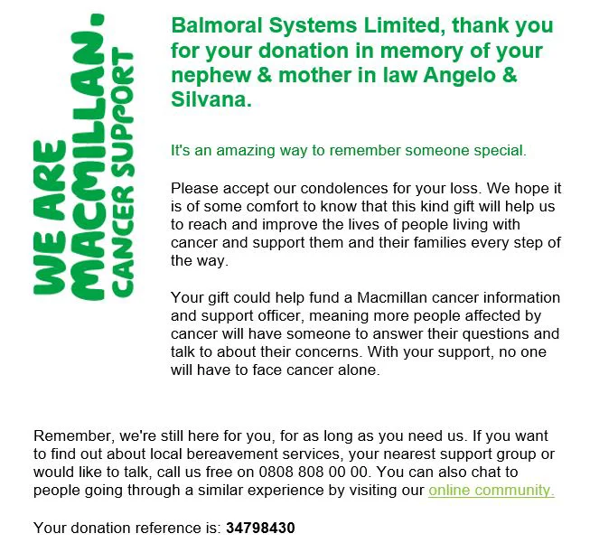 MacMillian Cancer Support